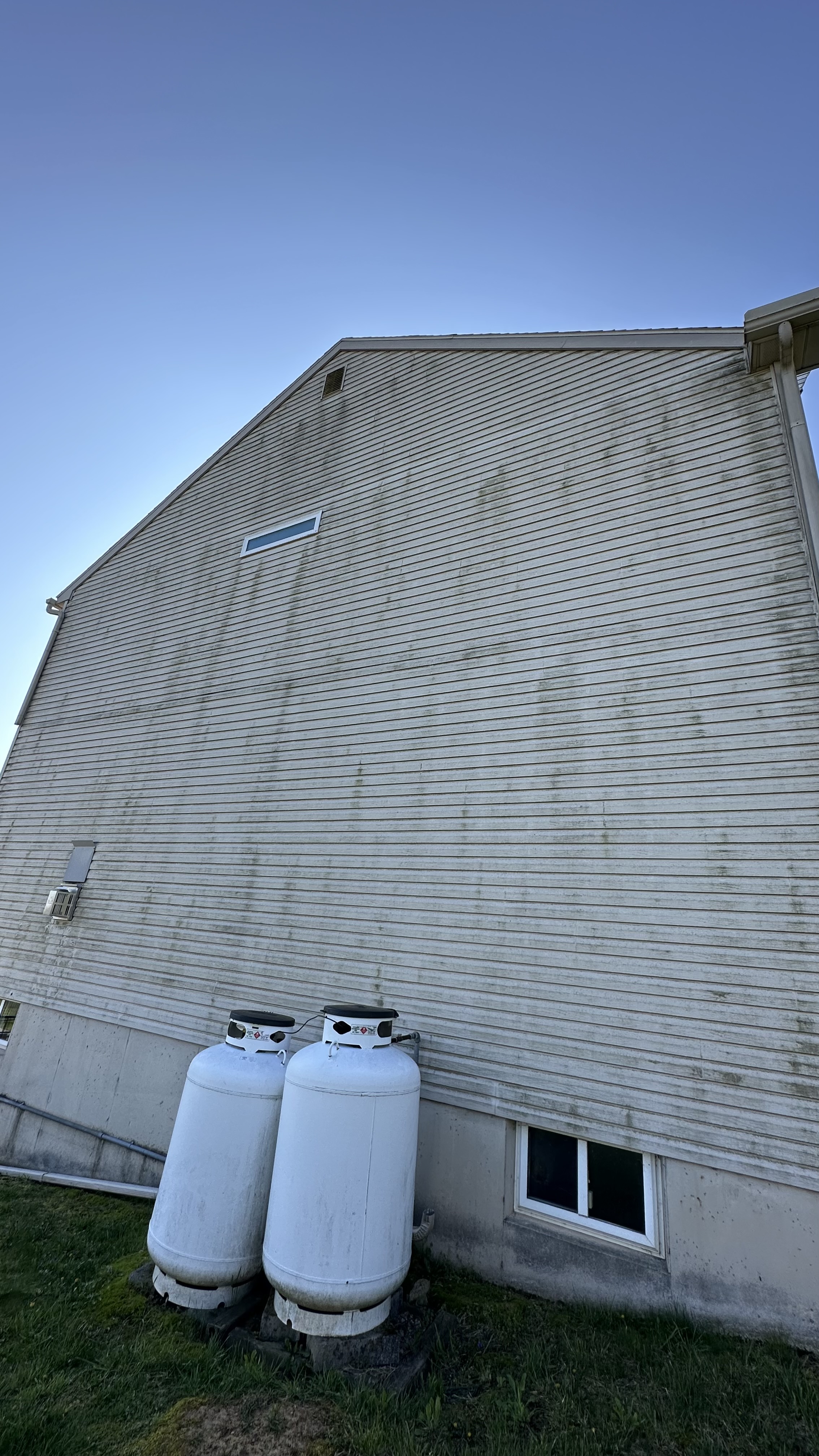 House before power washing